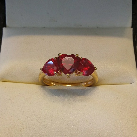 3.00ctw Lab Created Ruby 14kt Gold/925 - Picture 5 of 5